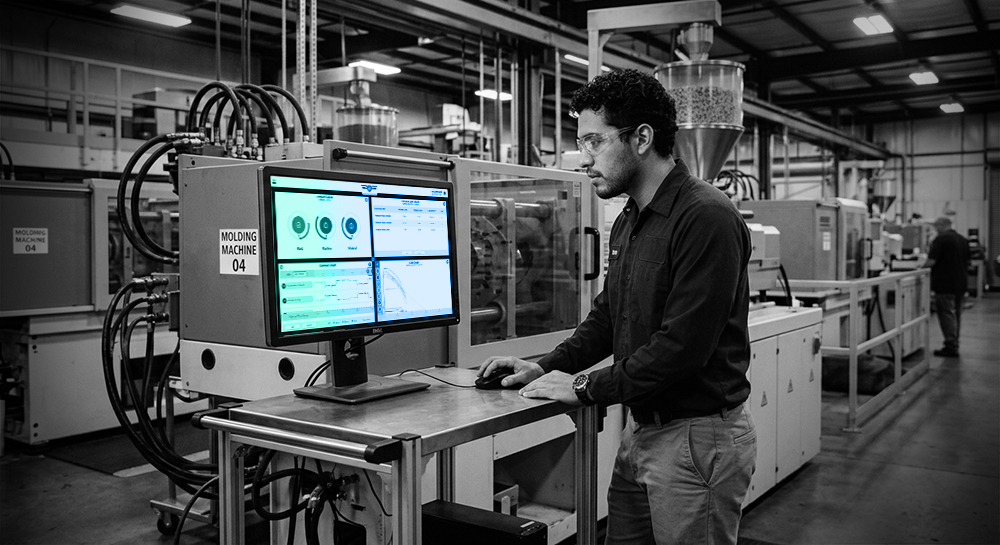 process data on an injection molding machine
